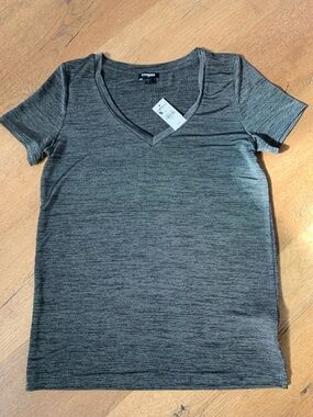 Express Women’s Heather Gray V-Neck Tee, Size S